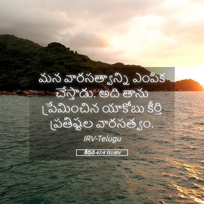 Picture 05 - కీర్తన 47:4 TELIRV - మన వారసత్వాన్ని - Bible Verse Picture