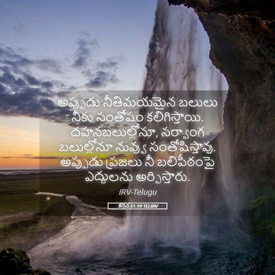 Picture 05 - కీర్తన 51:19 TELIRV - అప్పుడు నీతిమయమైన - Bible Verse Picture