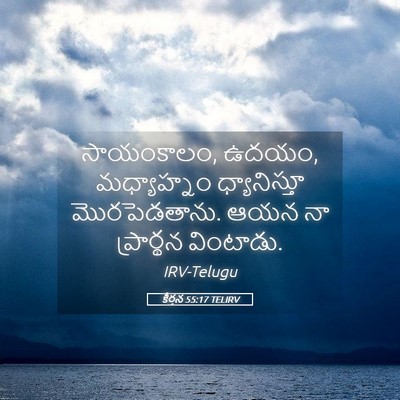 Picture 05 - కీర్తన 55:17 TELIRV - సాయంకాలం, ఉదయం, - Bible Verse Picture