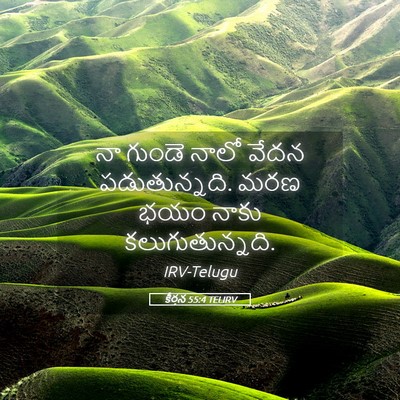 Picture 05 - కీర్తన 55:4 TELIRV - నా గుండె నాలో వేదన - Bible Verse Picture