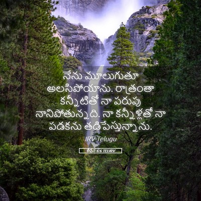 Picture 05 - కీర్తన 6:6 TELIRV - నేను మూలుగుతూ - Bible Verse Picture