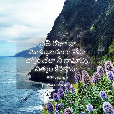 Picture 05 - కీర్తన 61:8 TELIRV - ప్రతి రోజూ నా - Bible Verse Picture