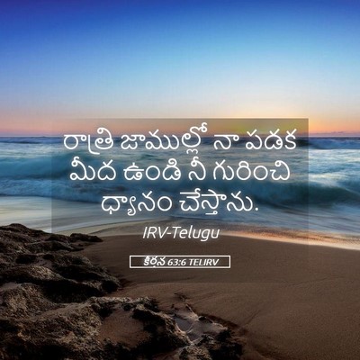 Picture 05 - కీర్తన 63:6 TELIRV - రాత్రి జాముల్లో - Bible Verse Picture