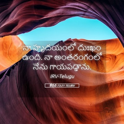 Picture 05 - కీర్తన 73:21 TELIRV - నా హృదయంలో దుఃఖం - Bible Verse Picture