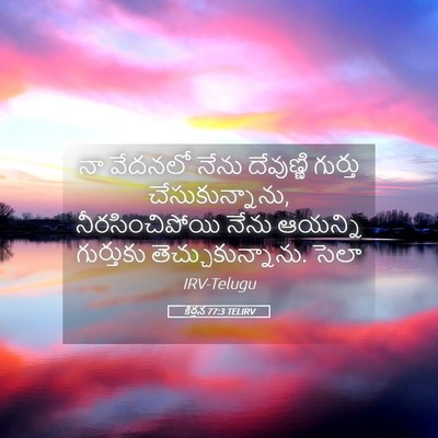 Picture 05 - కీర్తన 77:3 TELIRV - నా వేదనలో నేను - Bible Verse Picture
