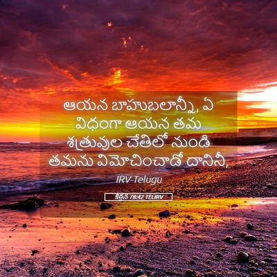 Picture 05 - కీర్తన 78:42 TELIRV - ఆయన బాహుబలాన్నీ, ఏ - Bible Verse Picture