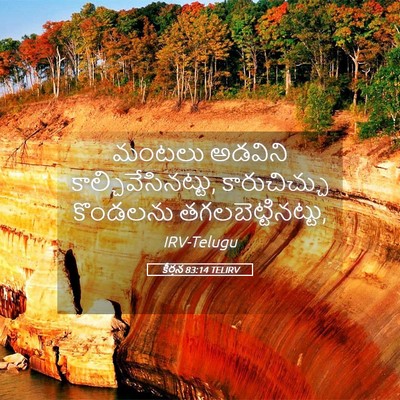 Picture 05 - కీర్తన 83:14 TELIRV - మంటలు అడవిని - Bible Verse Picture