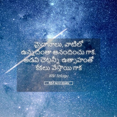 Picture 05 - కీర్తన 96:12 TELIRV - మైదానాలు, వాటిలో - Bible Verse Picture