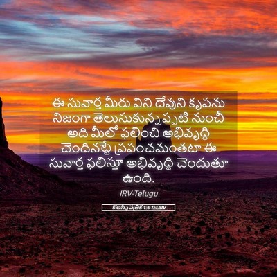 Picture 05 - కొలస్సీ పత్రిక 1:6 TELIRV - ఈ సువార్త మీరు - Bible Verse Picture