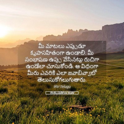 Picture 05 - కొలస్సీ పత్రిక 4:6 TELIRV - మీ మాటలు ఎప్పుడూ - Bible Verse Picture