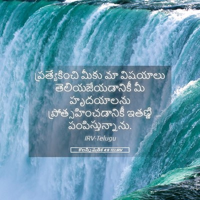 Picture 05 - కొలస్సీ పత్రిక 4:8 TELIRV - ప్రత్యేకించి మీకు - Bible Verse Picture