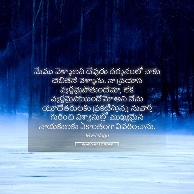 Picture 05 - గలతీ పత్రిక 2:2 TELIRV - మేము వెళ్ళాలని - Bible Verse Picture
