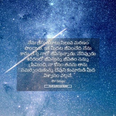 Picture 05 - గలతీ పత్రిక 2:20 TELIRV - నేను - Bible Verse Picture