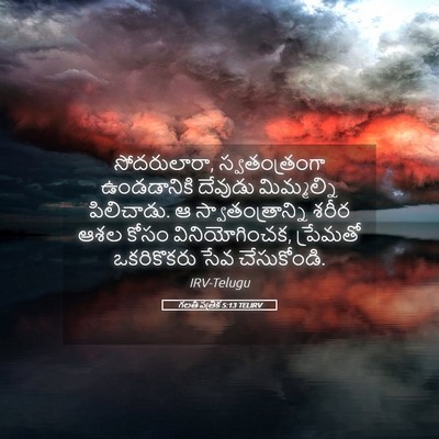 Picture 05 - గలతీ పత్రిక 5:13 TELIRV - సోదరులారా, - Bible Verse Picture