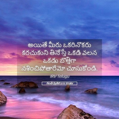 Picture 05 - గలతీ పత్రిక 5:15 TELIRV - అయితే మీరు - Bible Verse Picture