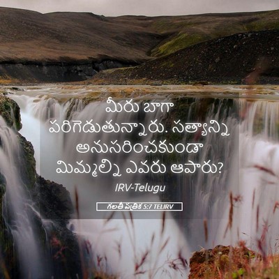 Picture 05 - గలతీ పత్రిక 5:7 TELIRV - మీరు బాగా - Bible Verse Picture