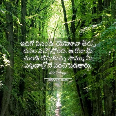 Picture 05 - జెకర్యా 14:1 TELIRV - ఇదిగో వినండి. - Bible Verse Picture