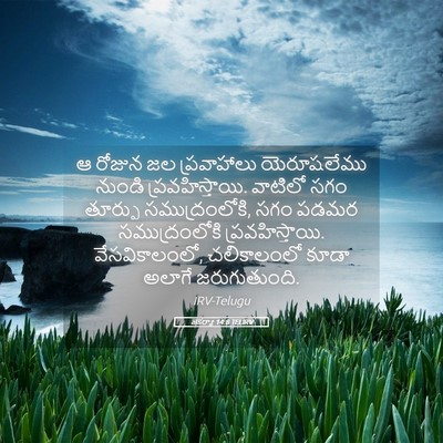 Picture 05 - జెకర్యా 14:8 TELIRV - ఆ రోజున జల - Bible Verse Picture