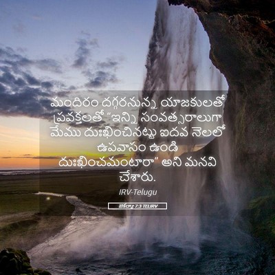 Picture 05 - జెకర్యా 7:3 TELIRV - మందిరం దగ్గరనున్న - Bible Verse Picture