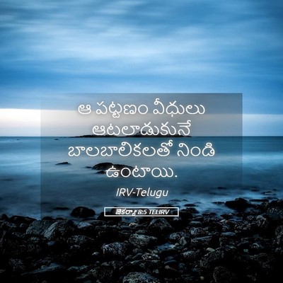 Picture 05 - జెకర్యా 8:5 TELIRV - ఆ పట్టణం వీధులు - Bible Verse Picture