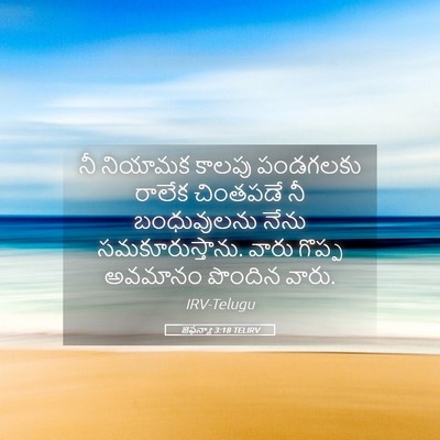 Picture 05 - జెఫన్యా 3:18 TELIRV - నీ నియామక కాలపు - Bible Verse Picture