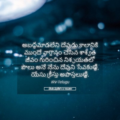 Picture 05 - తీతు పత్రిక 1:2 TELIRV - అబద్ధమాడలేని - Bible Verse Picture