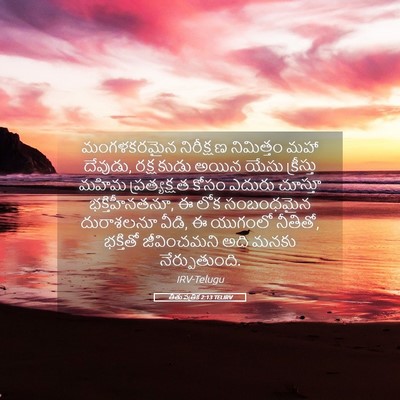 Picture 05 - తీతు పత్రిక 2:13 TELIRV - మంగళకరమైన - Bible Verse Picture