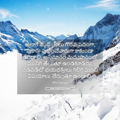 Picture 05 - తీతు పత్రిక 2:3 TELIRV - అలాగే వృద్ధ - Bible Verse Picture