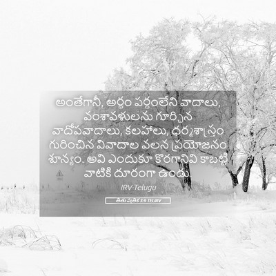 Picture 05 - తీతు పత్రిక 3:9 TELIRV - అంతేగానీ, అర్థం - Bible Verse Picture