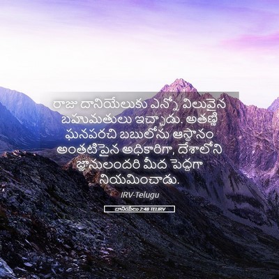 Picture 05 - దానియేలు 2:48 TELIRV - రాజు దానియేలుకు - Bible Verse Picture