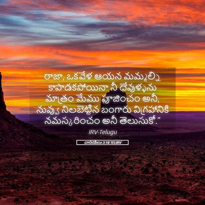 Picture 05 - దానియేలు 3:18 TELIRV - రాజా, ఒకవేళ ఆయన - Bible Verse Picture