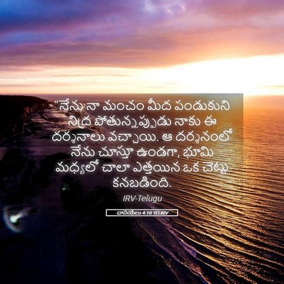 Picture 05 - దానియేలు 4:10 TELIRV - “నేను నా మంచం మీద - Bible Verse Picture