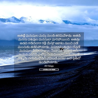 Picture 05 - దానియేలు 5:21 TELIRV - అతణ్ణి మనుషుల - Bible Verse Picture
