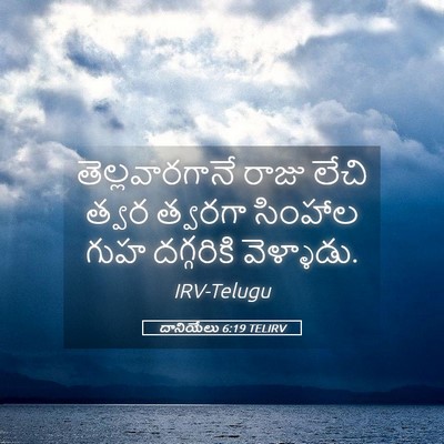 Picture 05 - దానియేలు 6:19 TELIRV - తెల్లవారగానే రాజు - Bible Verse Picture