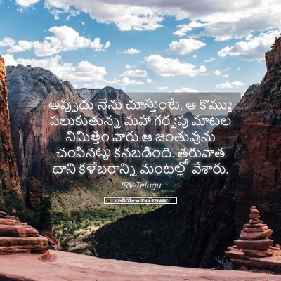 Picture 05 - దానియేలు 7:11 TELIRV - అప్పుడు నేను - Bible Verse Picture
