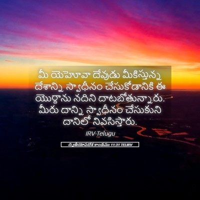 Picture 05 - ద్వితీయోపదేశ కాండము 11:31 TELIRV - మీ యెహోవా దేవుడు - Bible Verse Picture