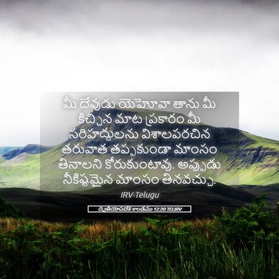 Picture 05 - ద్వితీయోపదేశ కాండము 12:20 TELIRV - మీ దేవుడు యెహోవా - Bible Verse Picture