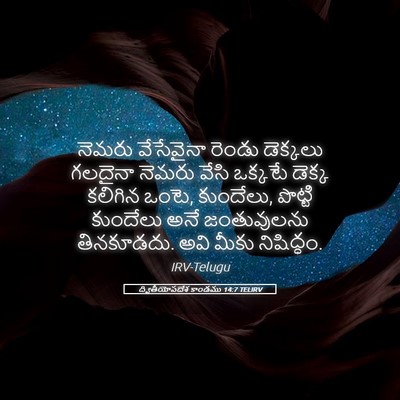 Picture 05 - ద్వితీయోపదేశ కాండము 14:7 TELIRV - నెమరు వేసేవైనా - Bible Verse Picture