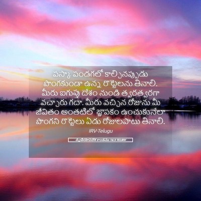 Picture 05 - ద్వితీయోపదేశ కాండము 16:3 TELIRV - పస్కా పండగలో - Bible Verse Picture