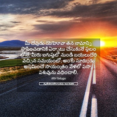 Picture 05 - ద్వితీయోపదేశ కాండము 16:6 TELIRV - మీ దేవుడు యెహోవా - Bible Verse Picture