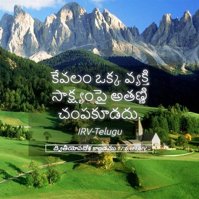 Picture 05 - ద్వితీయోపదేశ కాండము 17:6 TELIRV - కేవలం ఒక్క - Bible Verse Picture
