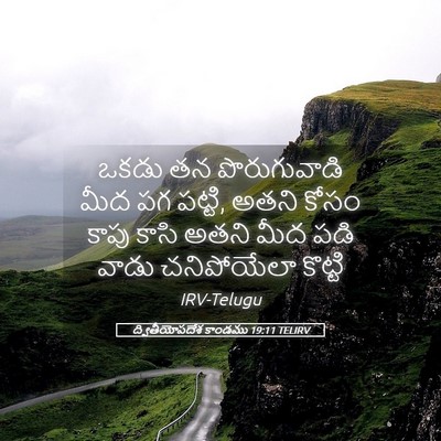 Picture 05 - ద్వితీయోపదేశ కాండము 19:11 TELIRV - ఒకడు తన - Bible Verse Picture