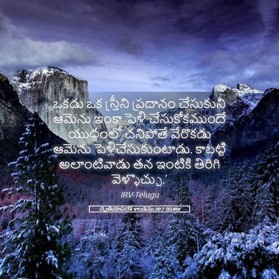 Picture 05 - ద్వితీయోపదేశ కాండము 20:7 TELIRV - ఒకడు ఒక స్త్రీని - Bible Verse Picture