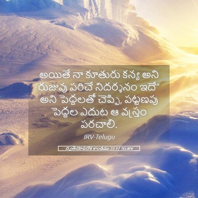 Picture 05 - ద్వితీయోపదేశ కాండము 22:17 TELIRV - అయితే నా కూతురు - Bible Verse Picture