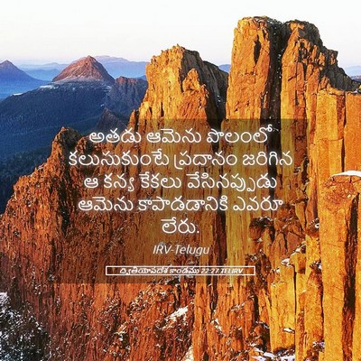 Picture 05 - ద్వితీయోపదేశ కాండము 22:27 TELIRV - అతడు ఆమెను పొలంలో - Bible Verse Picture