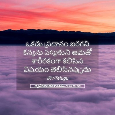 Picture 05 - ద్వితీయోపదేశ కాండము 22:28 TELIRV - ఒకడు ప్రదానం - Bible Verse Picture