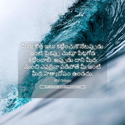Picture 05 - ద్వితీయోపదేశ కాండము 22:8 TELIRV - మీరు కొత్త ఇల్లు - Bible Verse Picture