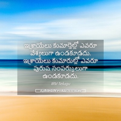 Picture 05 - ద్వితీయోపదేశ కాండము 23:17 TELIRV - ఇశ్రాయేలు - Bible Verse Picture