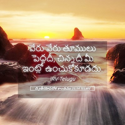 Picture 05 - ద్వితీయోపదేశ కాండము 25:14 TELIRV - వేరు వేరు తూములు - Bible Verse Picture