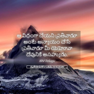 Picture 05 - ద్వితీయోపదేశ కాండము 25:16 TELIRV - ఆ విధంగా చేయని - Bible Verse Picture